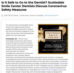 Scottsdale Smile Center dentists discuss office safety measures to reduce the risk of spreading the coronavirus.